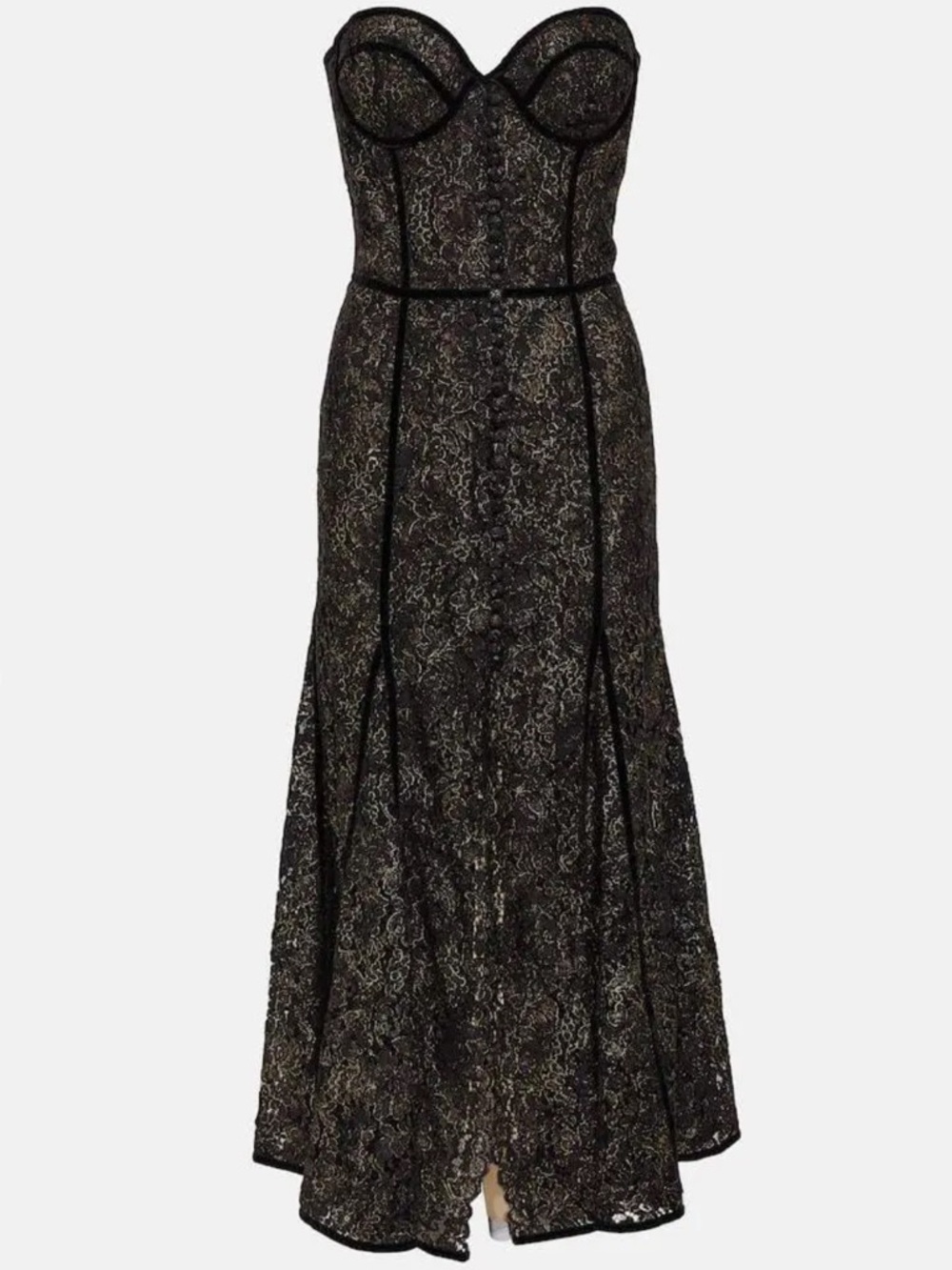 COSTARELLOS Castora strapless lace midi dress Sz 42/10 NWT - Picture 2 of 9